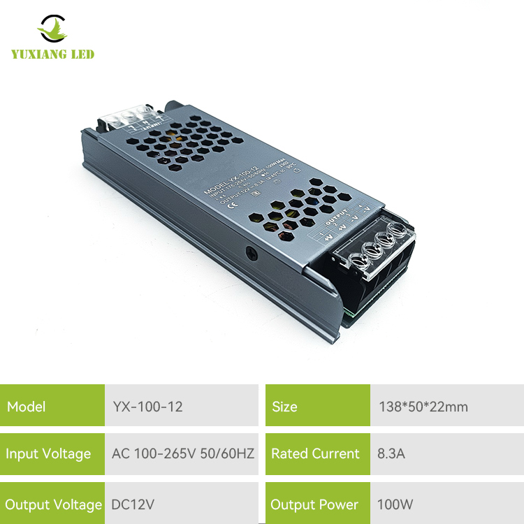 12V 100W naka-istilong linear lighting power supply