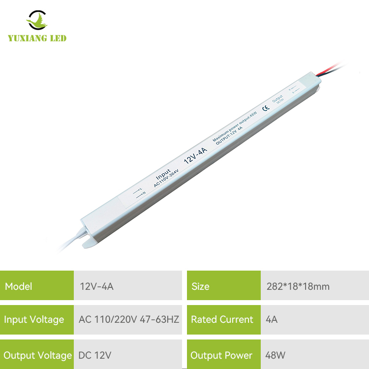 12V 4A 48W Silvery Ultra makitid na ultra manipis na ultra slim LED power supply