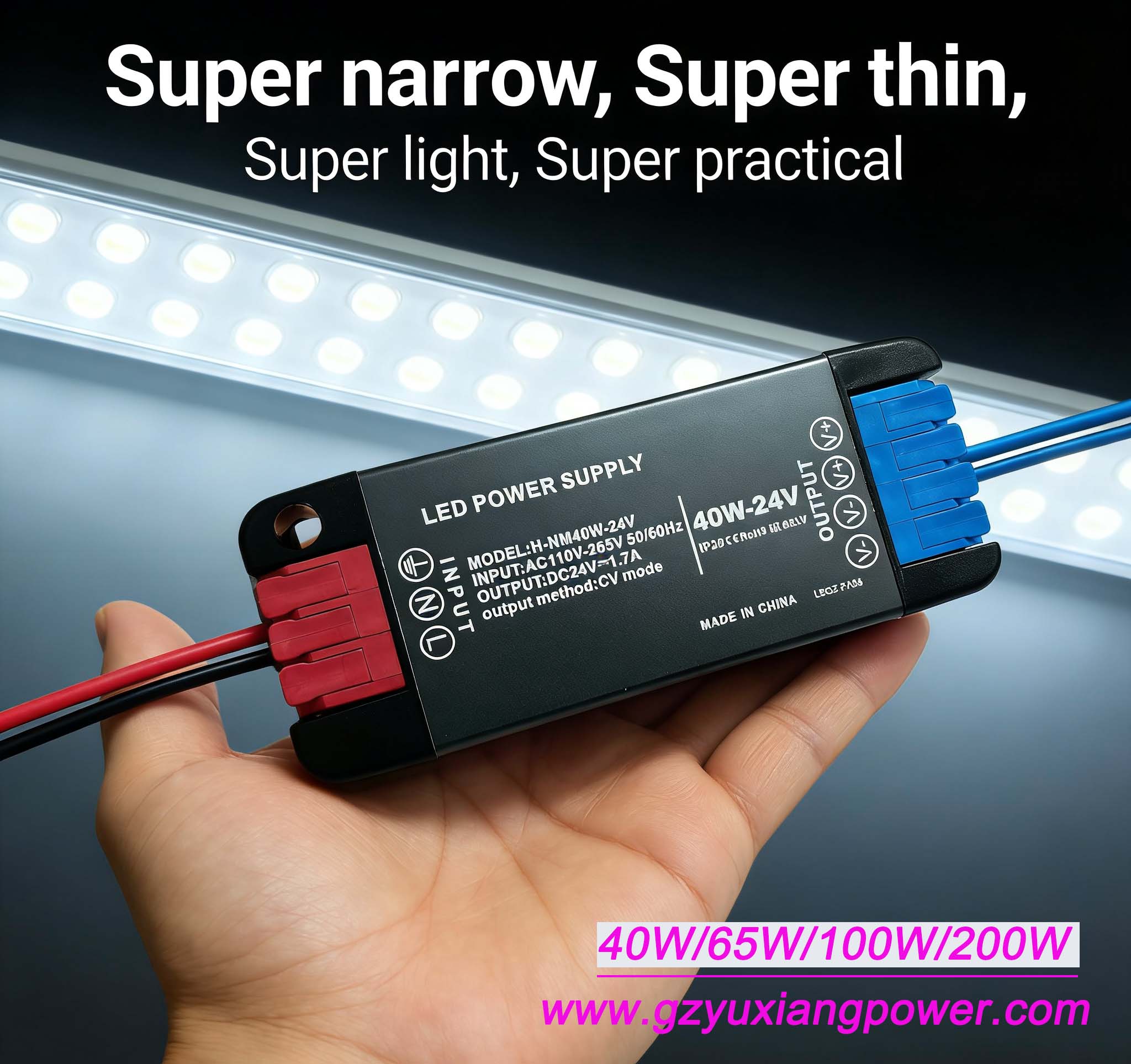 12V/24V wide voltage range mini ultra-thin DC LED lighting power supply, maliit na sukat, mataas ang power.