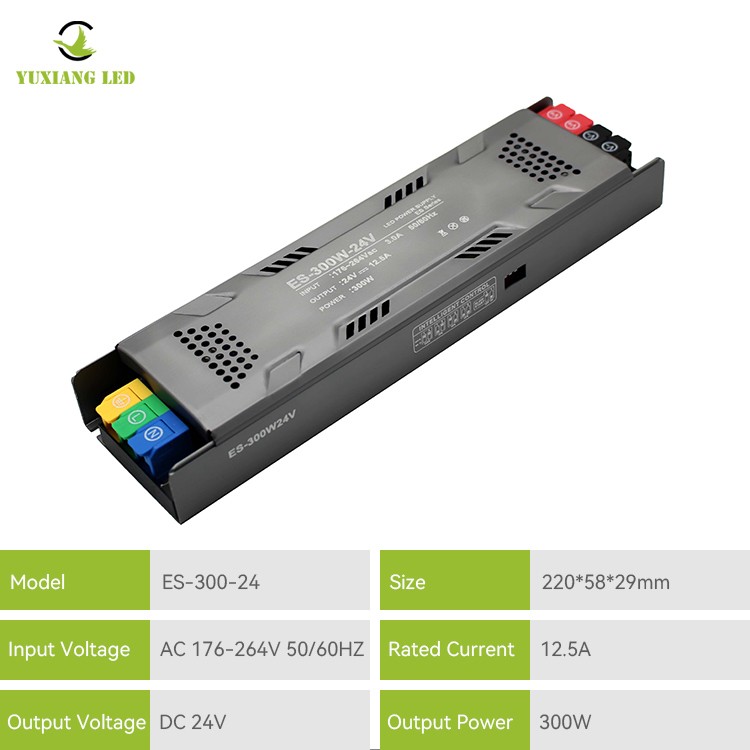 Semi-potted dimmable LED linear power supply ES model 24V 300W