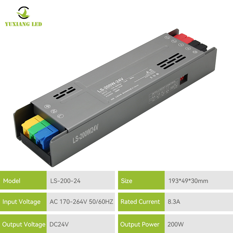 Semi-Potted Rubber Model Full Power 24V200W Linear Lighting Power Supply